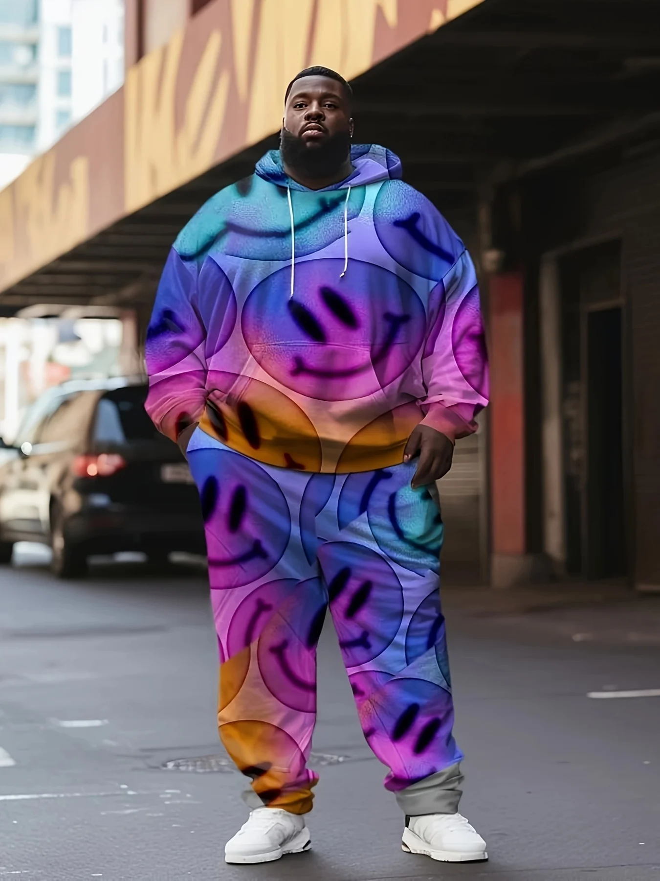 

The 2025 Trendy Men's Autumn Fashion Street Hip-hop 3D Printed Hoodie, Cool and Oversized Breathable Sweatshirt Set mens clothes