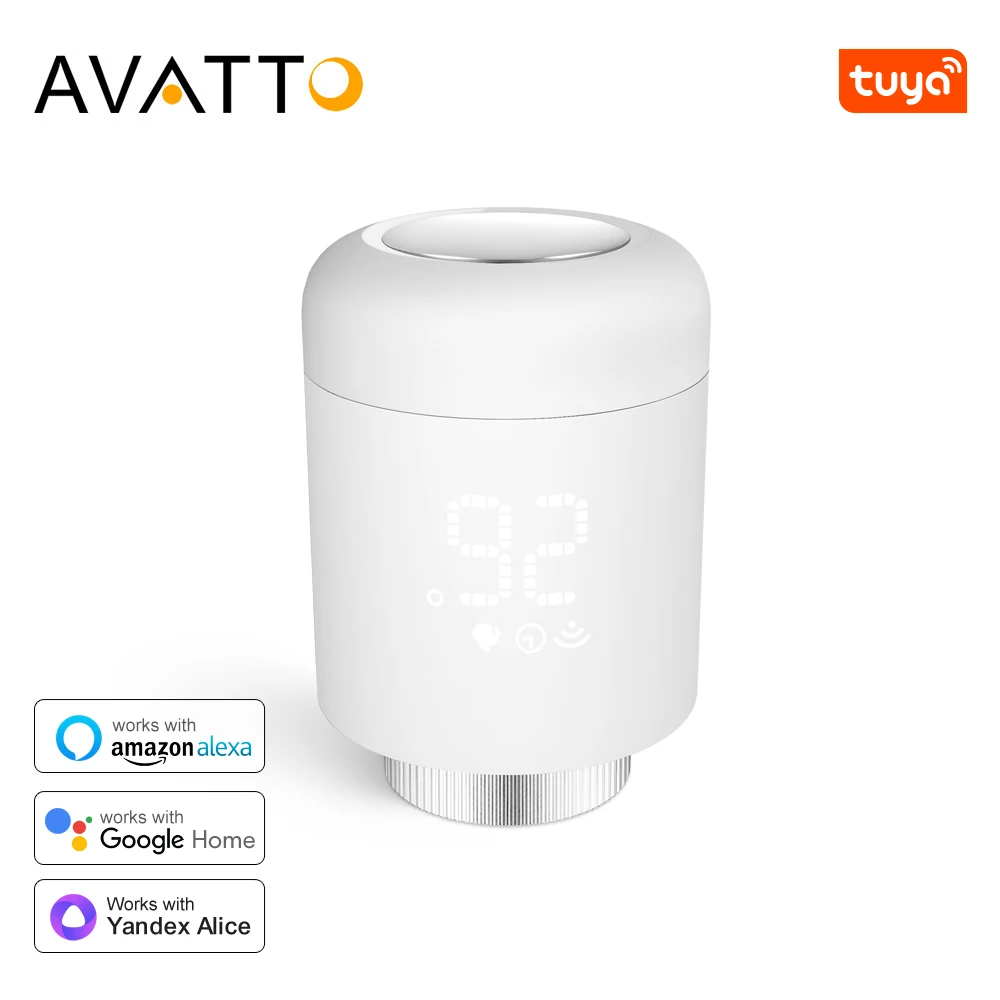 AVATTO Tuya Zigbee3.0 TRV Radiator Actuator Valve Smart Programmable Thermostat Temperature Heater Works With Alexa Google Home