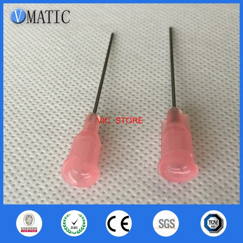 Gratis Verzending 20G Roze 1 ''Inch Rvs Luer Lock Lijm Doseernaald Tip 25.4 Mm (1 inch) 100Pcs