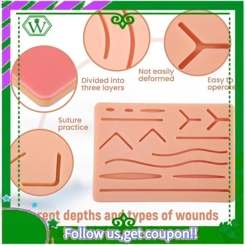 ABIK-Skin Suture Training Kit Pad Suture Training Kit Suture Pad Trauma Accessories For Practice And Training Use