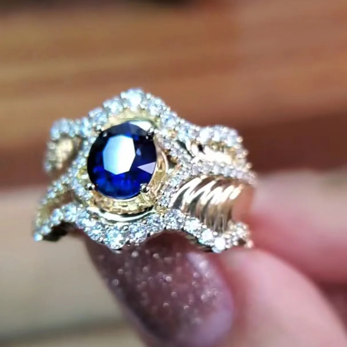 S925Sterling Silver Ring Inlaid With Shiny Sapphire Fine Handcrafted Jewelry Gift For Daily Wear Dating And Important Occasions