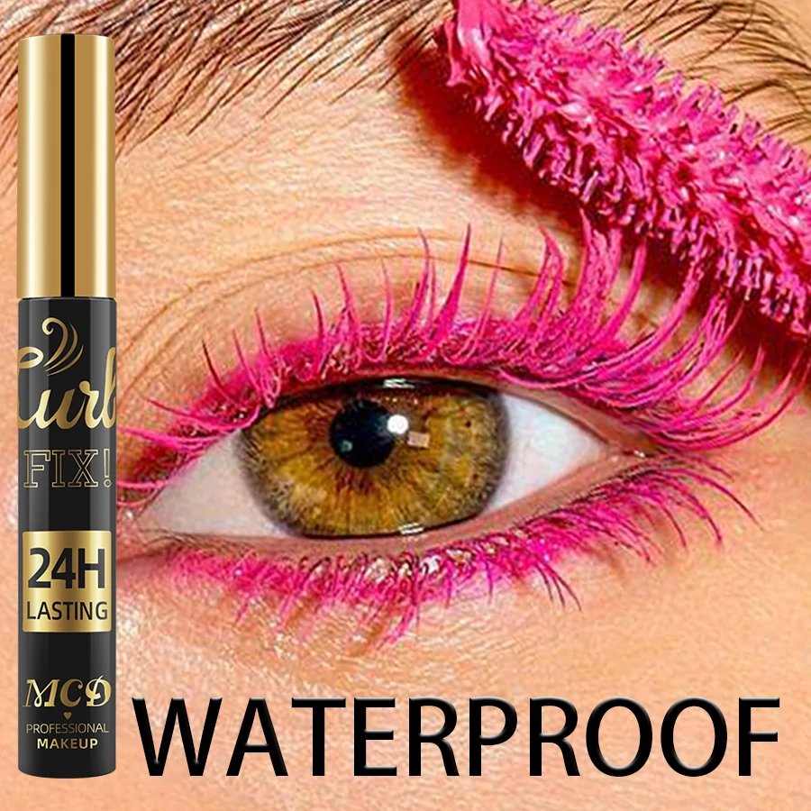 Colorful 5D Volume Mascara Lasting Styling Waterproof Quick Dry Pink Curling Lengthen Long Eyelash Silk Extension Cream  make up