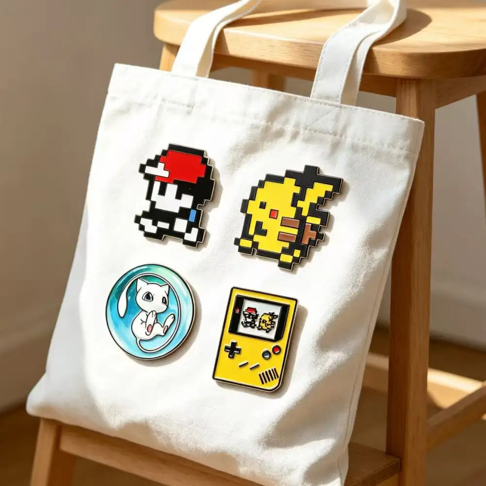 4pcs Retro Game bit Pixel  Enamel Pins Cute Cartoon  Brooches Badge Backpack Accessories For Fans Gift