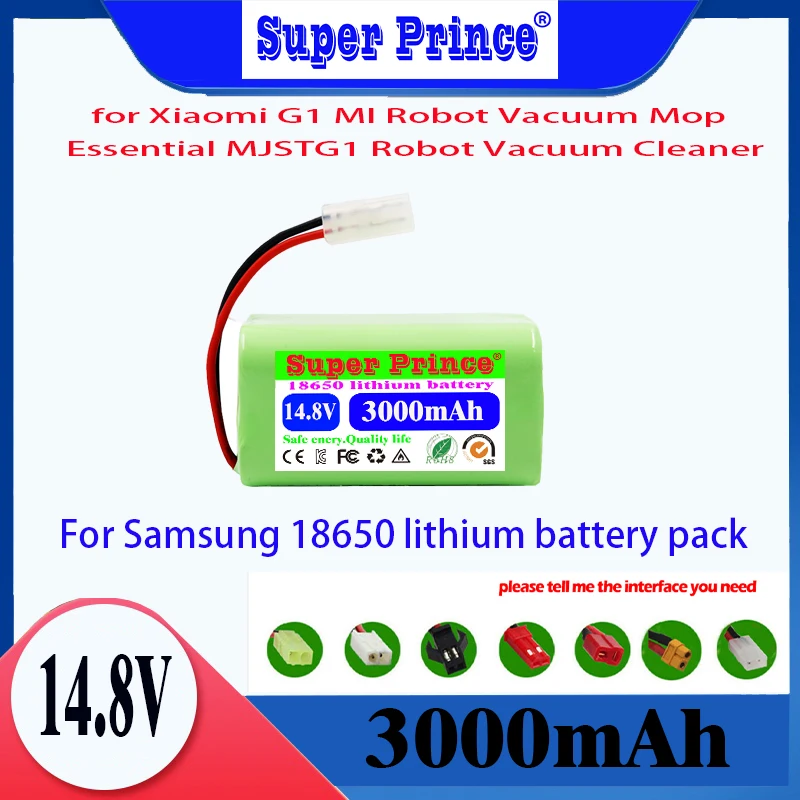 

For Original Xiaomi Replacement Battery H18650CH-4S1P For XIOMI MIJIA Mi Robot Vacuum-Mop Essential G1 MJSTG1, SKV4136GL 2600mAh