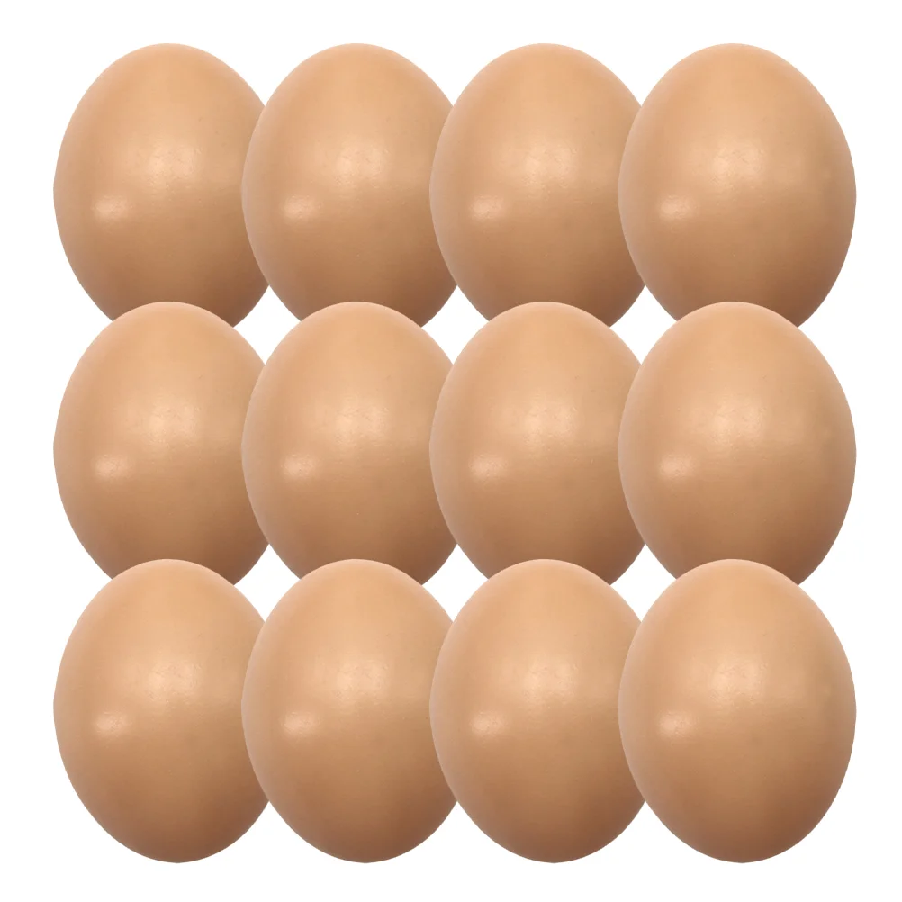 

12 Pcs Imitation Eggs Plastic Fake Decorations Party Simulation Pp Decorative Blank DIY Easter