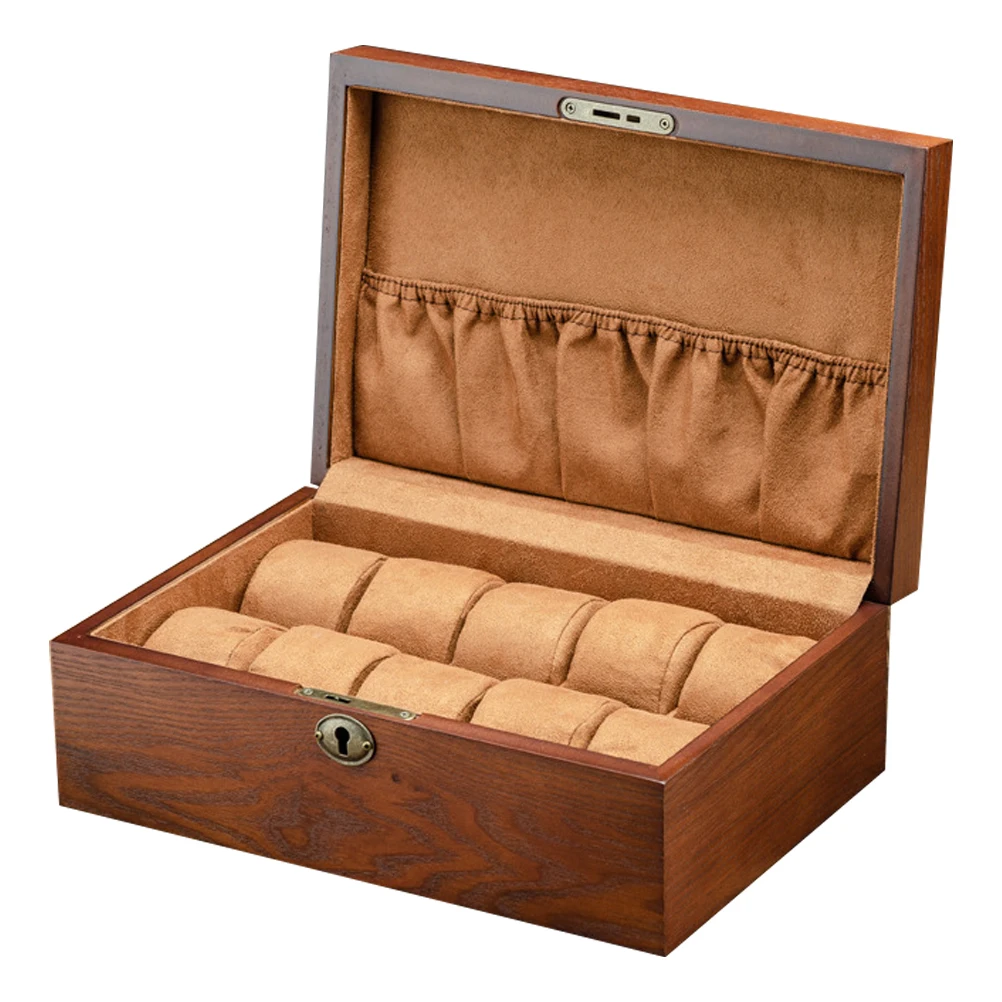 

Solid Wood Watch Box Vintage Style Wooden Storage Container For Bracelets Necklaces Display Collection Organizer Case