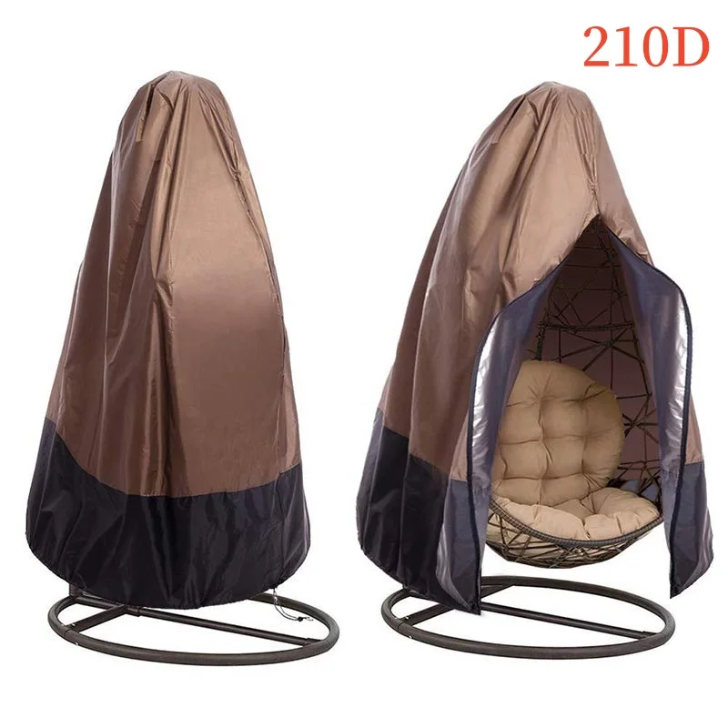 210D Patio Hanging Egg Chair Cover,Waterproof Wind-Proof Swing Egg Chair Cover,withZipper,Outdoor Wicker Single Swing Seat Cover