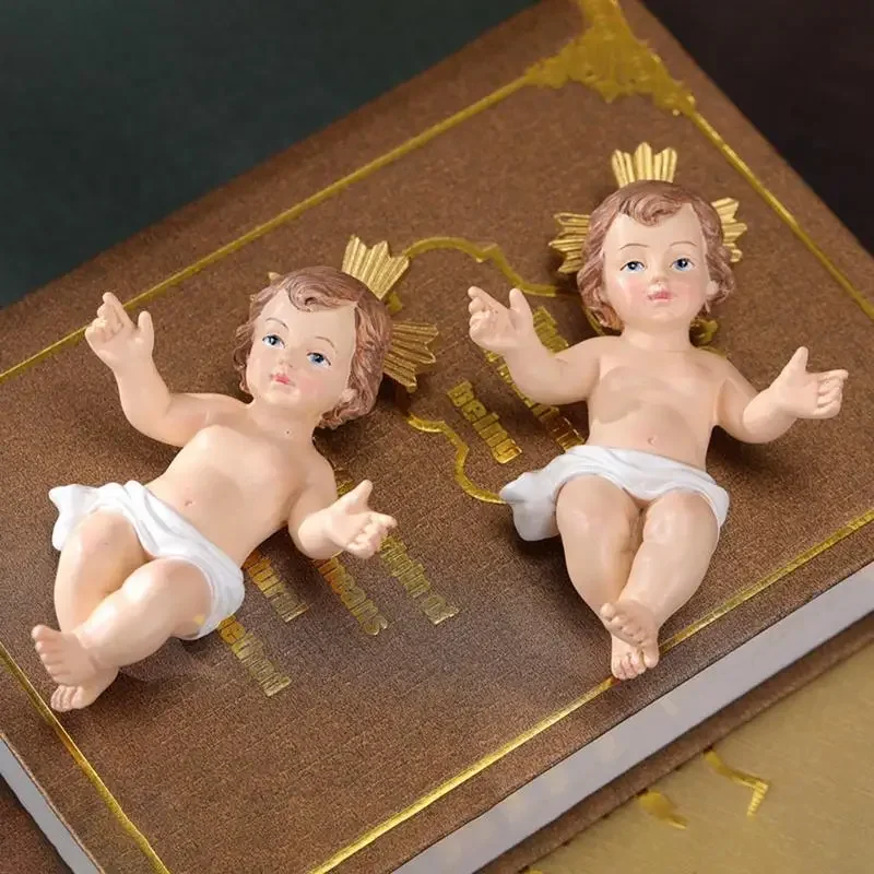 Christmas Nativity Jesus Holiday Gifts Art Crafts Christian Baby Holy Child Catholic Figures Jesu Statuette Babies Figurines