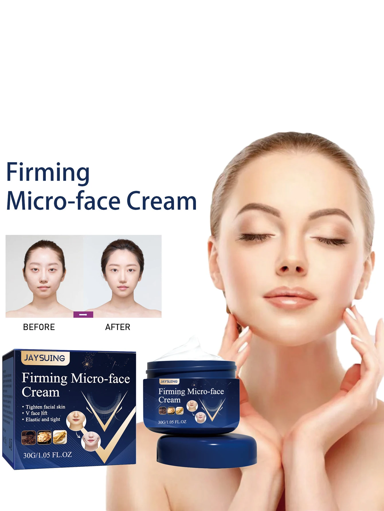 شد الوجه ثبات كريم التخسيس شكل V إزالة التخسيس العضلات مدلك الذقن المزدوجة مكافحة الشيخوخة منتجات حرق الدهون الوجه 30 جرام Sk-2790 #4