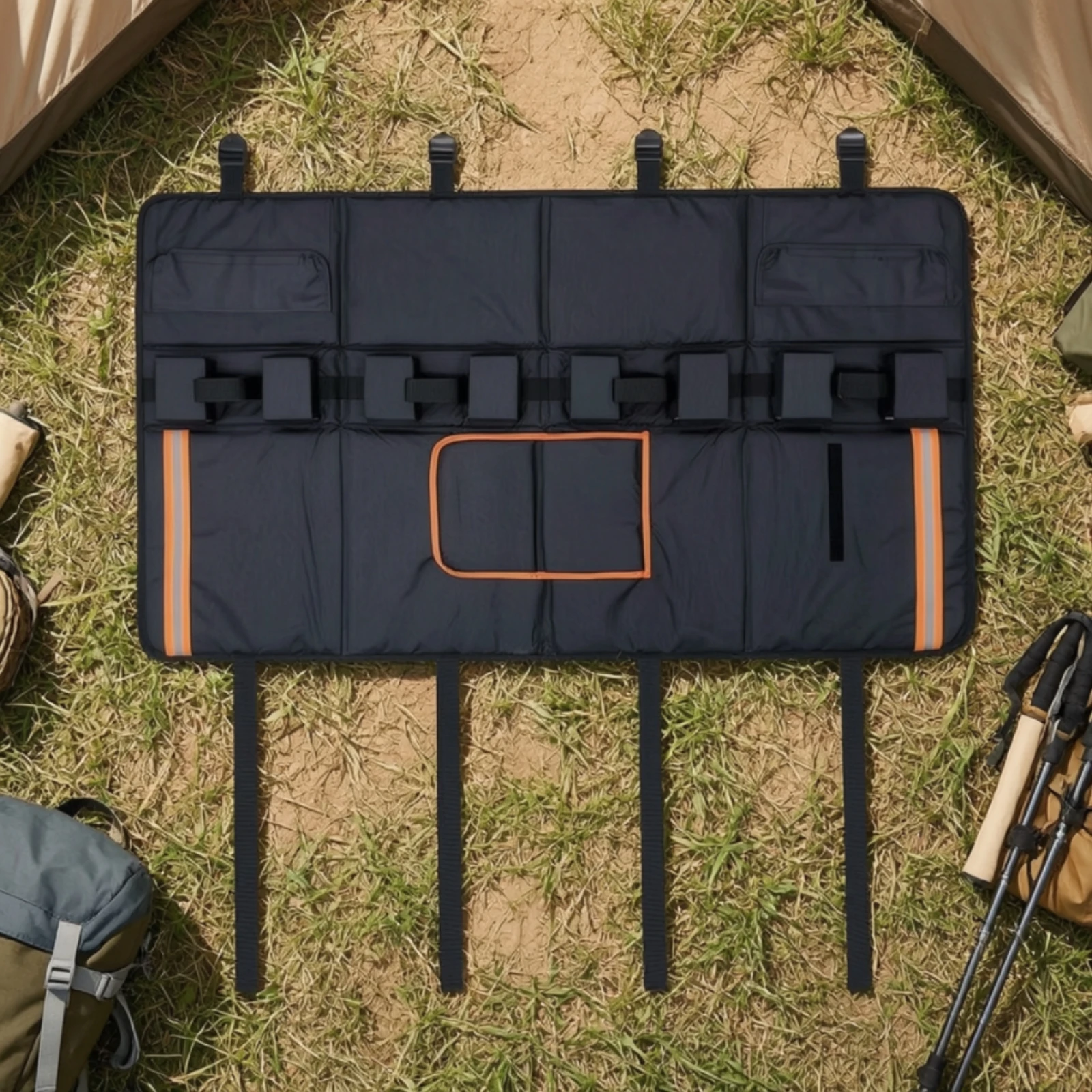Bike Tailgate Pad Scratch-Resistant Tailgate Cover with Straps Bike Transport Pad Sturdy Cushioned for Cyclists, Pickup Truck