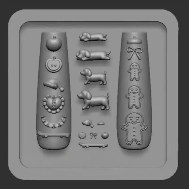 قالب رجل الزنجبيل من السيليكون ثلاثي الأبعاد الشفاف، تحسينات فن الأظافر، مشغولات مجوهرات ذاتية الصنع، أدوات تصميم مانيكير #2