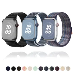 Cinturino in nylon per Apple Watch Ultra Bracciale 49mm 45mm 41mm 44mm 40mm 42mm 38mm Fascia in tessuto regolabile iWatch Series 9 4 5 SE 6 7 8