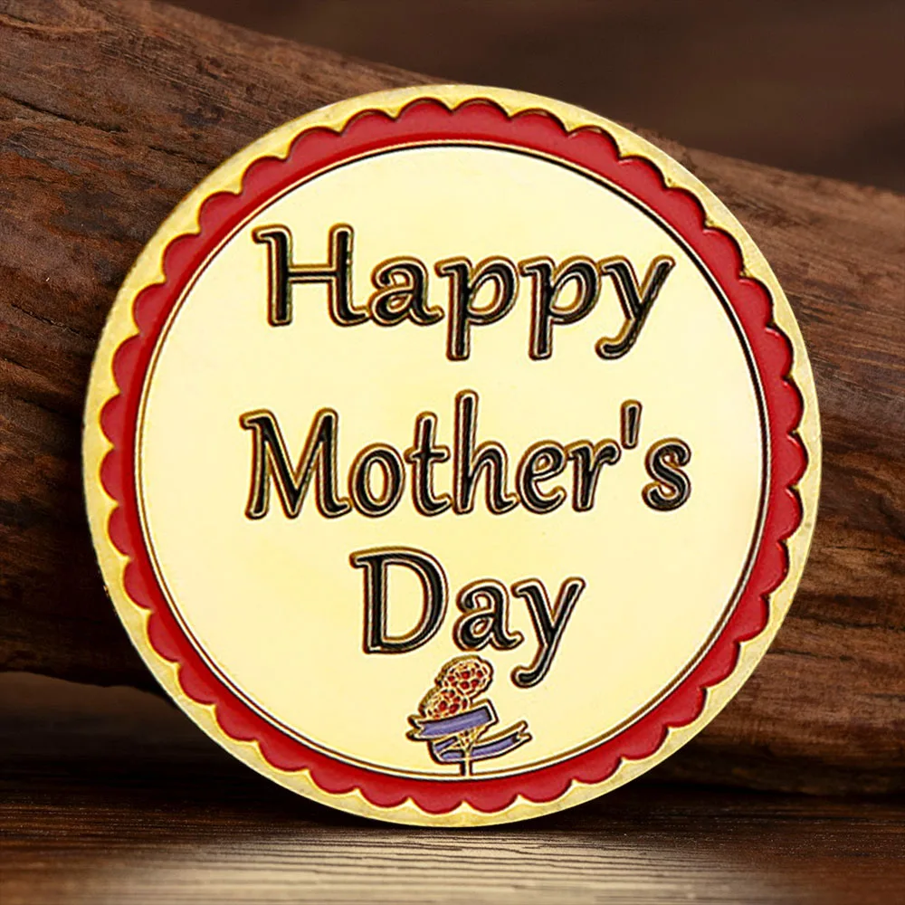 Happy Mother's Day Commemorative Coin, Rose Gold Plated Mother's Day Collectible Coin, Creative Gift