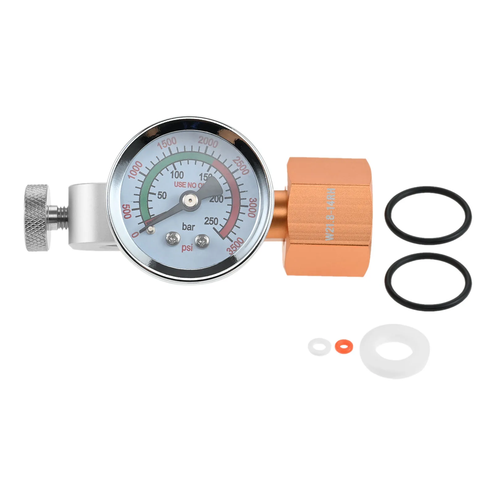 

1Pc Adapter Soda-Stream Quick Connect for W21.8-14 CO2 Cylinder/CO2 Gas Bottles Refill Adapter with 3500 psi Pressure Gauge