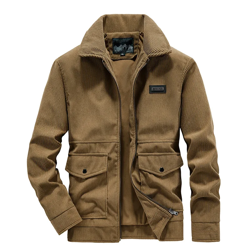 

Весенне-осенние новые модные мужские отложной воротник с длинным рукавом, однотонные повседневные модные простые базовые свободные куртки больших размеров, пальто