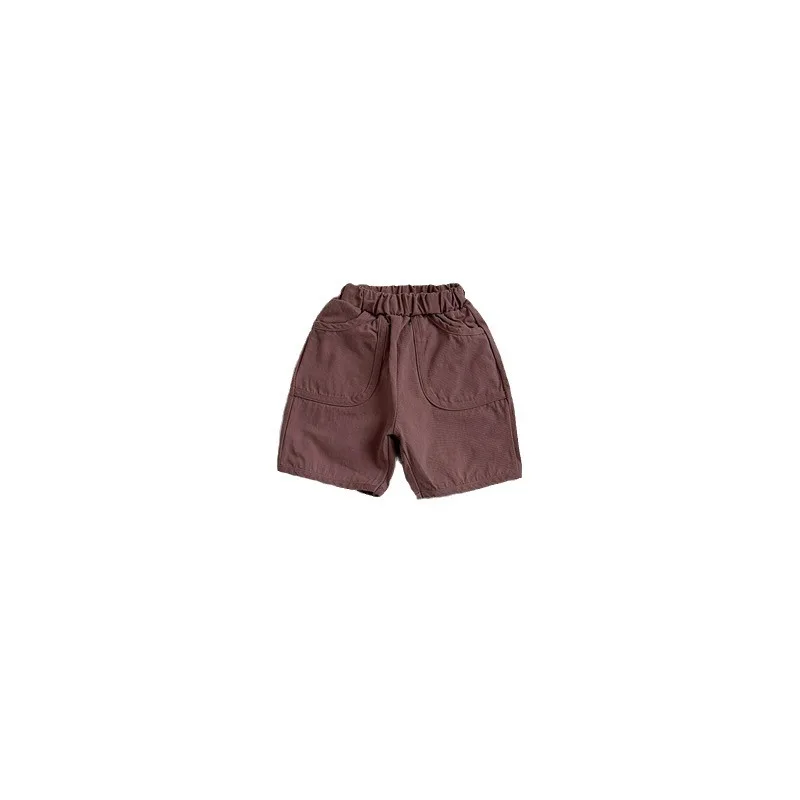 2024 Autumn New Baby Casual Shorts Solid Infant Boy Pocket Shorts Toddler Girls Versatile Loose Pants Cotton Children Clothes