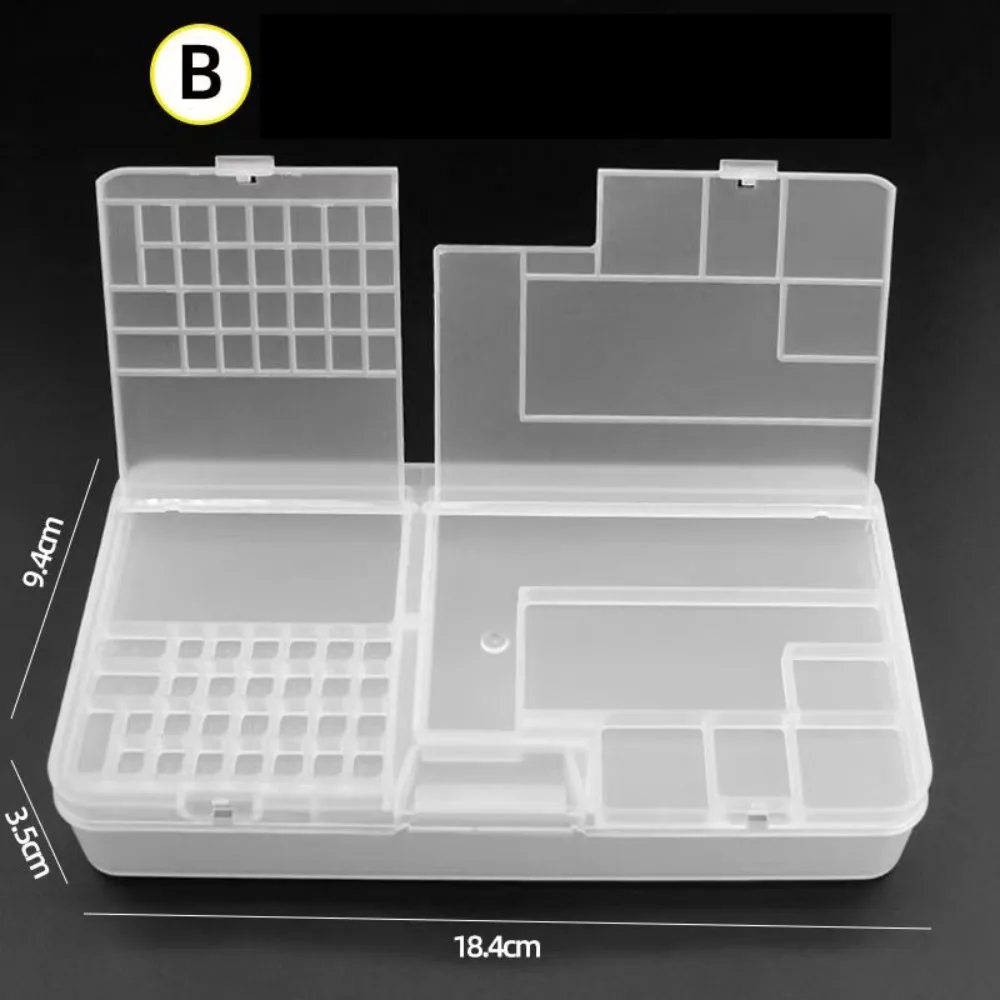 Boîte de rangement transparente pour composants électroniques, compartiment à 2 couches, Module de réparation de téléphone, organisateur, grille de Classification des outils