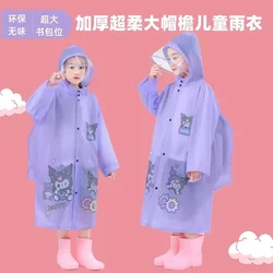 Sanrio Kuromi My melody Pochacco children's raincoat with school bag cute boys and girls kindergarten fashion student rain gear