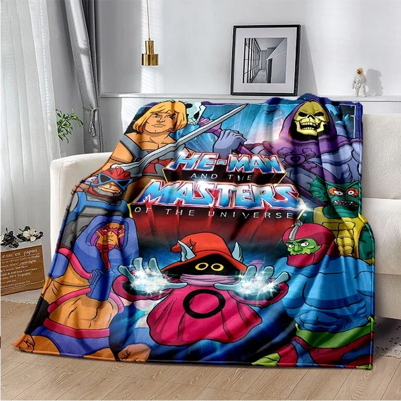 Manta de franela con estampado 3D de los maestros del universo, manta de Anime de dibujos animados, franela suave y cómoda para sala de estar, sofá cama s
