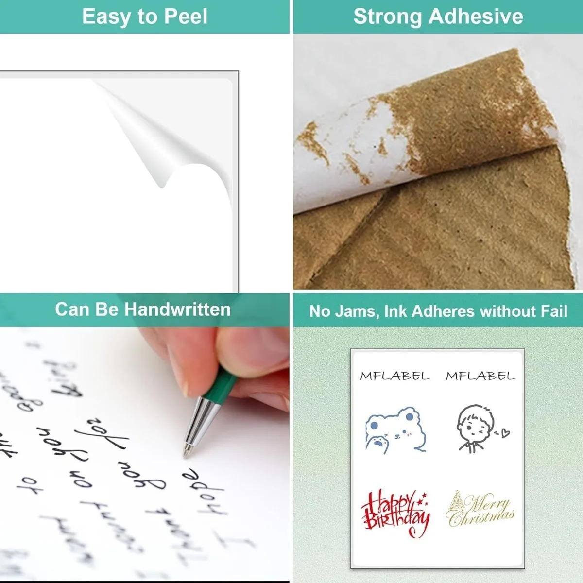 50 Sheets A4 Glossy/Light/Matte Sticker Paper Printable Labels for Laser/Inkjet Printer, DIY Craft Gift Packaging Office Home