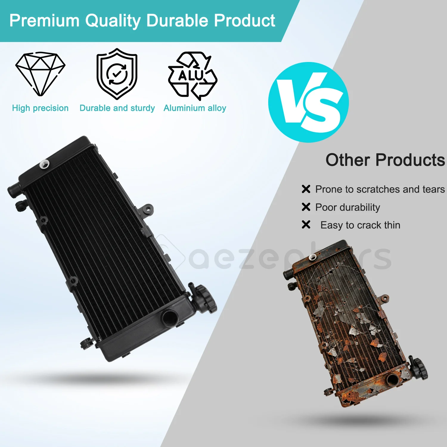 High‑Flow Aluminum Motorcycle Black Radiator Engine Cooling Cooler Replacement Accessories For Honda CB600F Hornet 600 1998‑2006