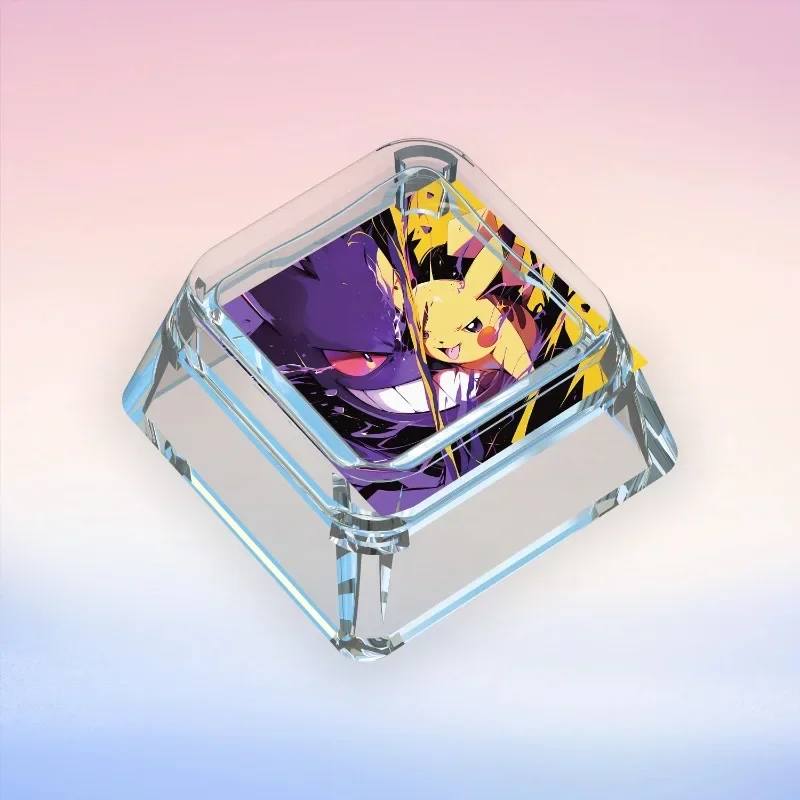 Pokemon Cartoon Anime Peripheral Cute Blastoise Pikachu Gengar Squirtle Personalized Transparent Keycap Cross Axis Single Piece