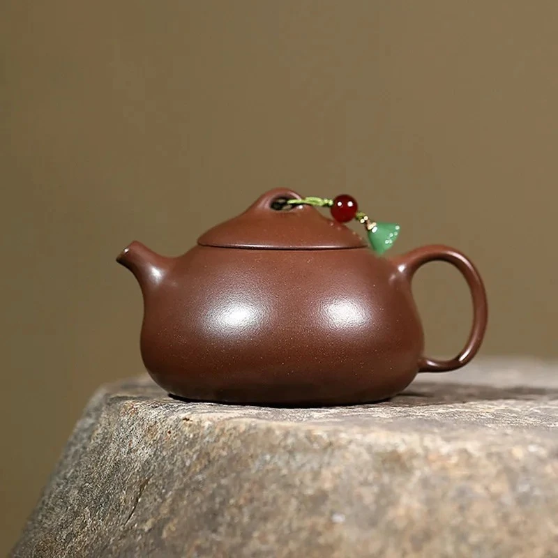 

Chinese Yixing Purple Clay Teapot Handmade Tea Pot Beauty Tea Infuser Raw Ore Old Purple Mud Kettle Household Zisha Tea Set 90ml