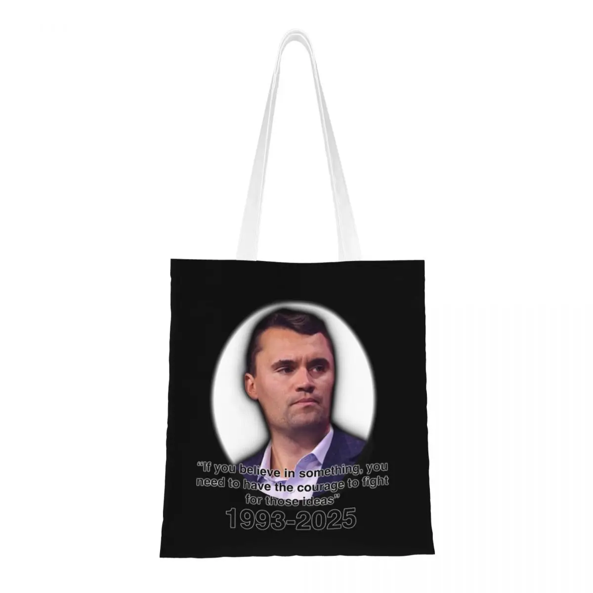 

Сумка-тоут «Справедливость Чарли Кирк» Женская сумка Складная сумка для колледжа Never Die Сумка на плечо с принтом Сумка для покупок