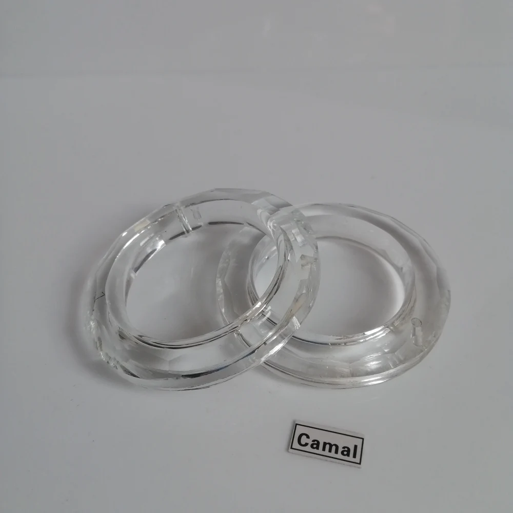 Camal-anillo transparente circular de cristal, colgantes de cristal, prismas, atrapasoles, lámpara de araña, accesorios colgantes, 50mm, 2 uds.