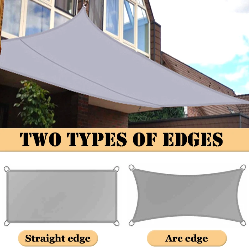 

300D уличный серый водонепроницаемый солнцезащитный козырек, патио, терраса, укрытие от солнца, задний двор, беседка, затеняющий чехол, ткань для басейна