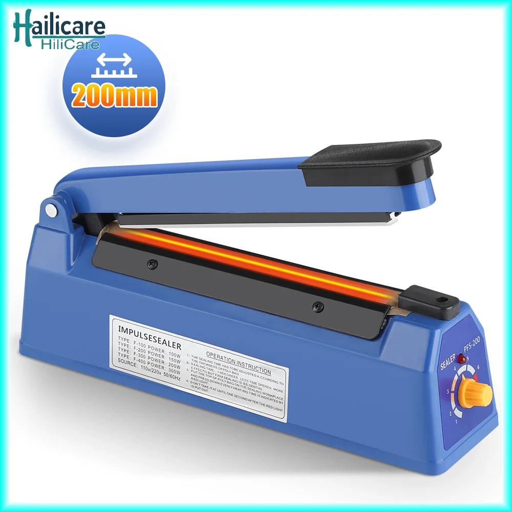 

Electric Heat Bag Sealing Machine Plastic Bag Sealer Hand Press Food Seal Plastic Bag Impulse Sealer Fast Heat Packaging Machin