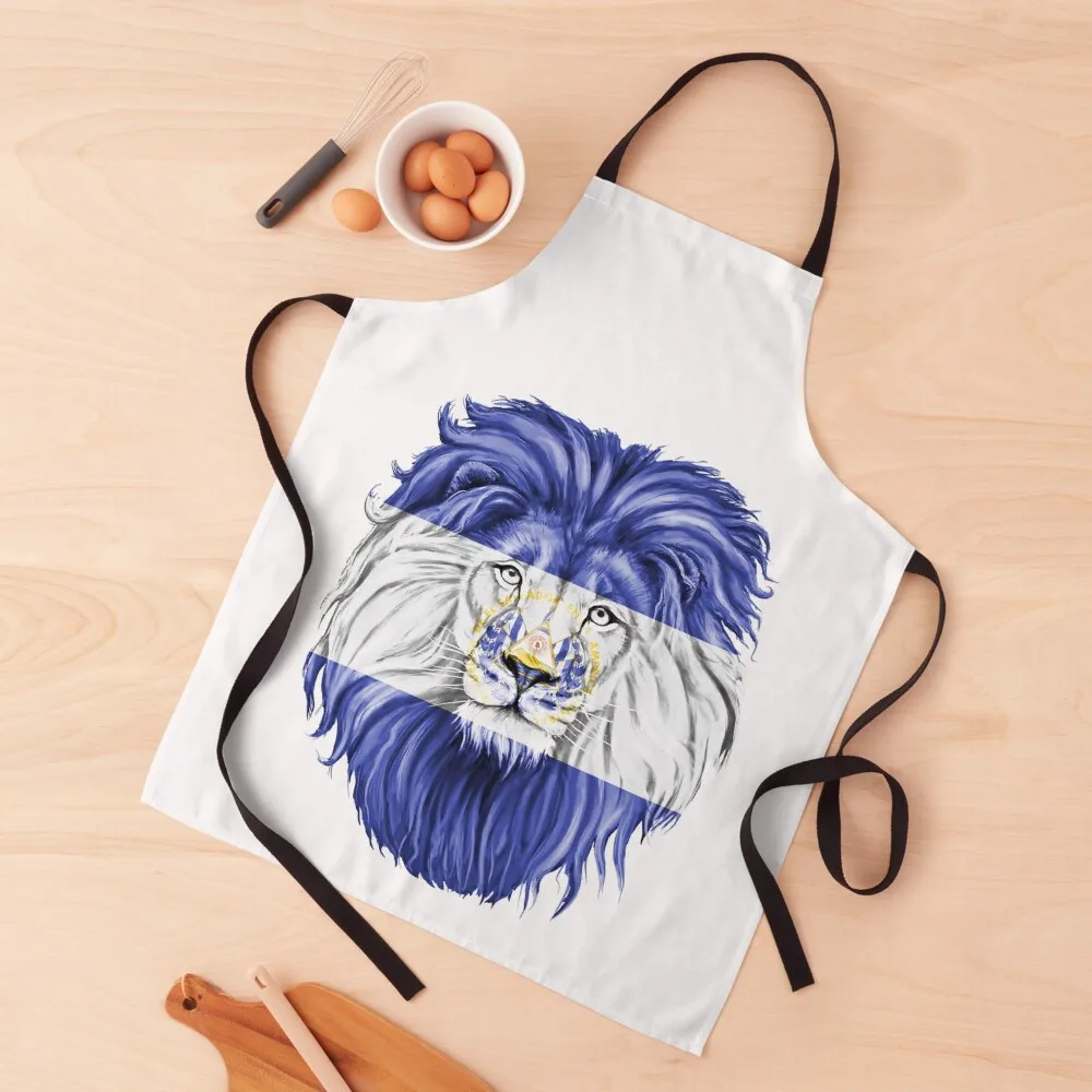 Lion Flag Of El Salvador - Gift For Salvadoran From El Salvador - Made in El Salvador Apron kindergarten teacher Salon Apron