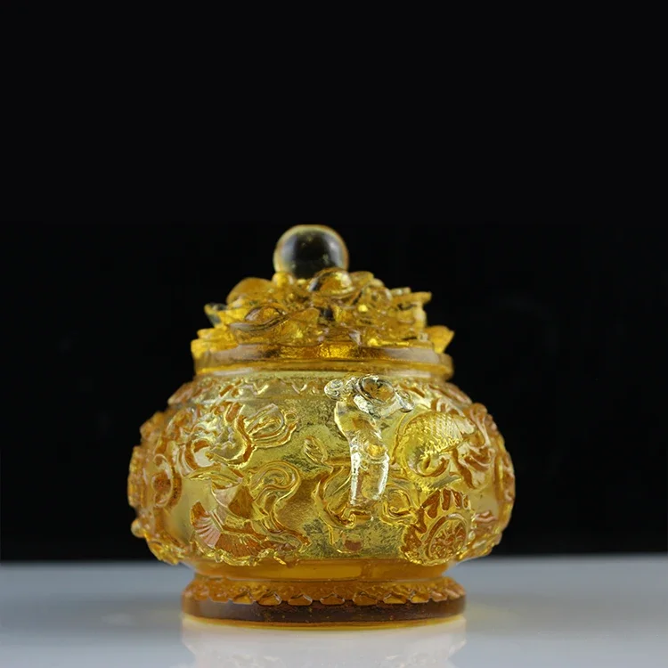 Fengming New Products 2.4 kg Amber Eight Auspicious Cornucopia Crafts For Home Decoration