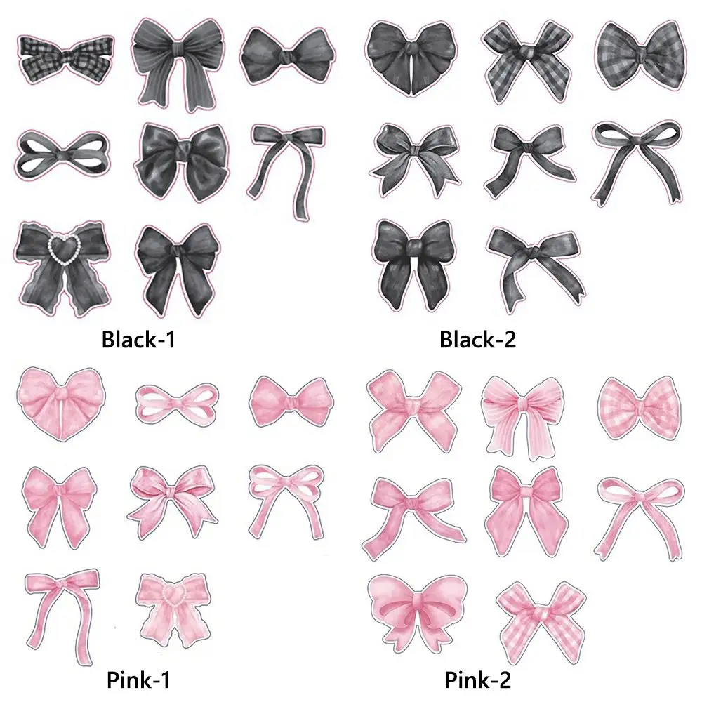 500 Buah Stiker Penyegel Ikatan Simpul Hitam Merah Muda Label Segel Kertas Pola Campuran Perlengkapan Pesta Aksesori DIY Stiker Pembungkus Kado