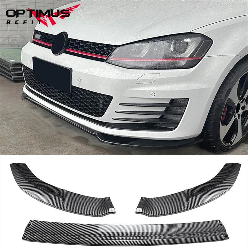 Car spoiler modified front shovelFor Volkswagen Golf MK7GTI/7.5GTI/R 3pcs Car Front Bumper Lip Tuning Diffuser Body Kit Spoiler