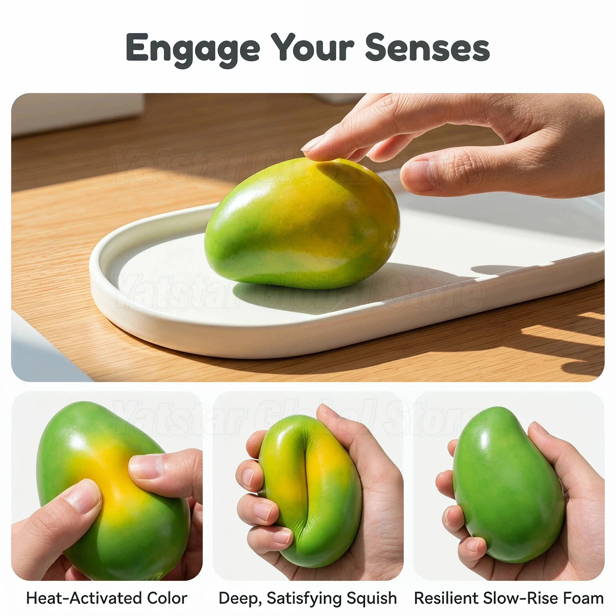 2026 New Handmade Crispy Mango Squishy Stress Ball Crunchy Squeeze Fidget Toy Round Blocks ASMR Sensory Decompression for Adults image 5