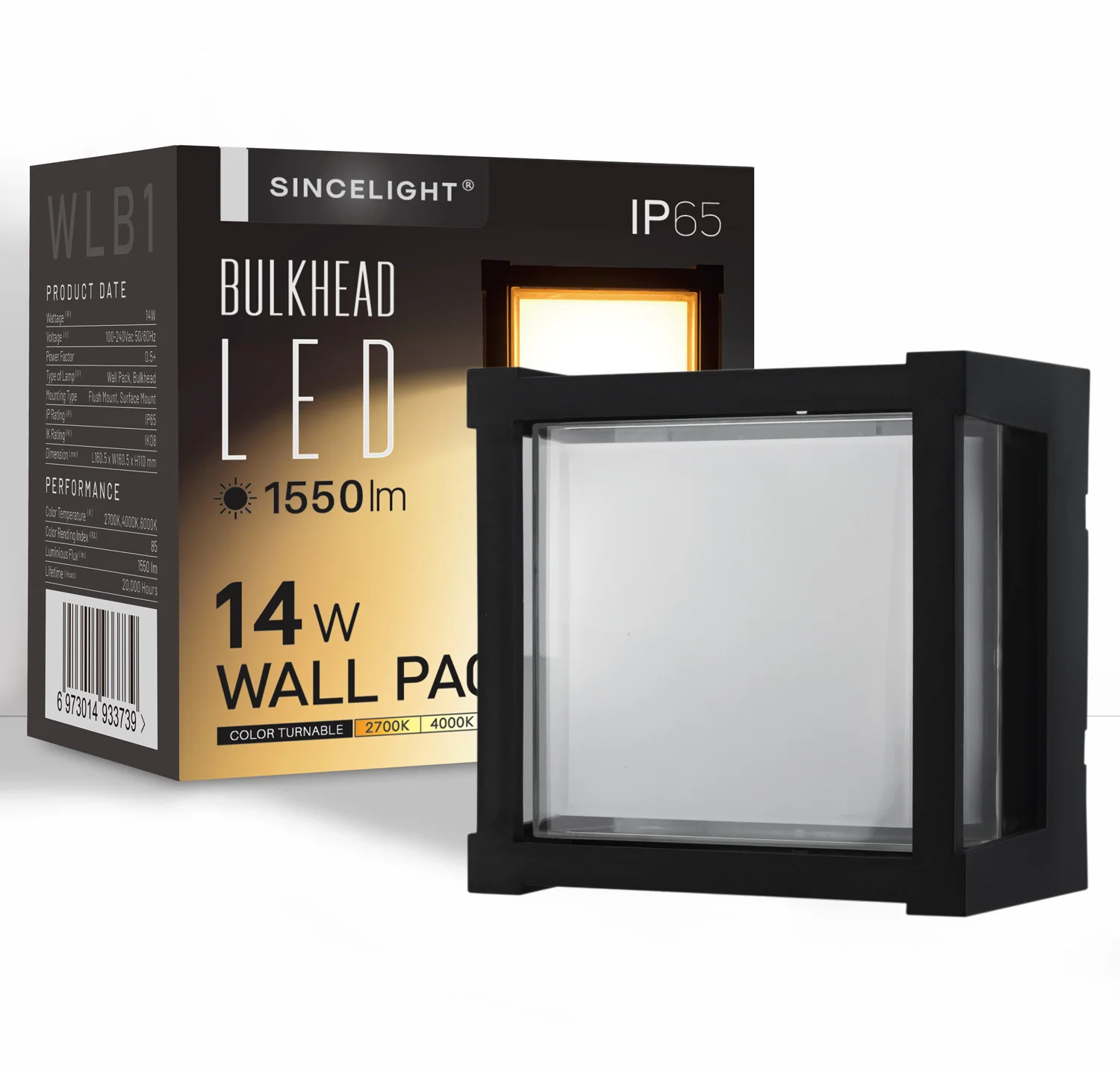 14W LED Wall Light Fixture, IP65 Waterproof Wall Pack for Outdoors, Hardwired Modern Circular Wall Sconces, Warm to Cool