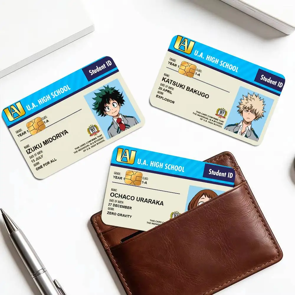 Anime My Hero Academia Student ID  Spend or Save Funny Shell Ultra Thin No Fade Sticker Cover Film for Debit Credit Card