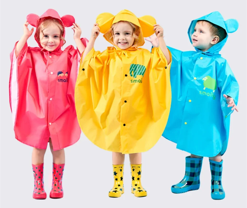 M size Children Poncho Raincoat Kids Boys Cloak Type Rainwear Rain Coat Waterproof Baby Animal Raincoats Student Girls Poncho