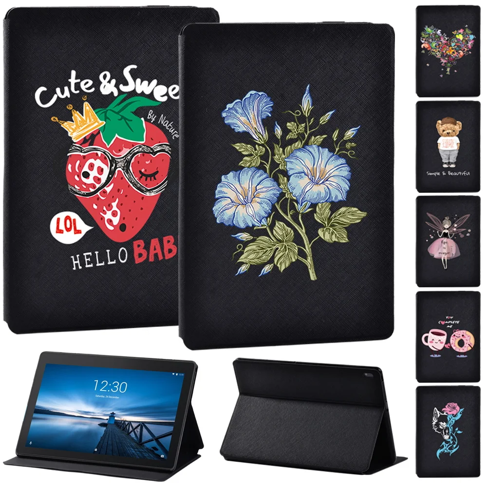 

Tablet Case for Lenovo Tab E10/Tab M10/Tab M10 Plus Cute Cartoon Pattern Series Leather Protective Cover + Free Stylus