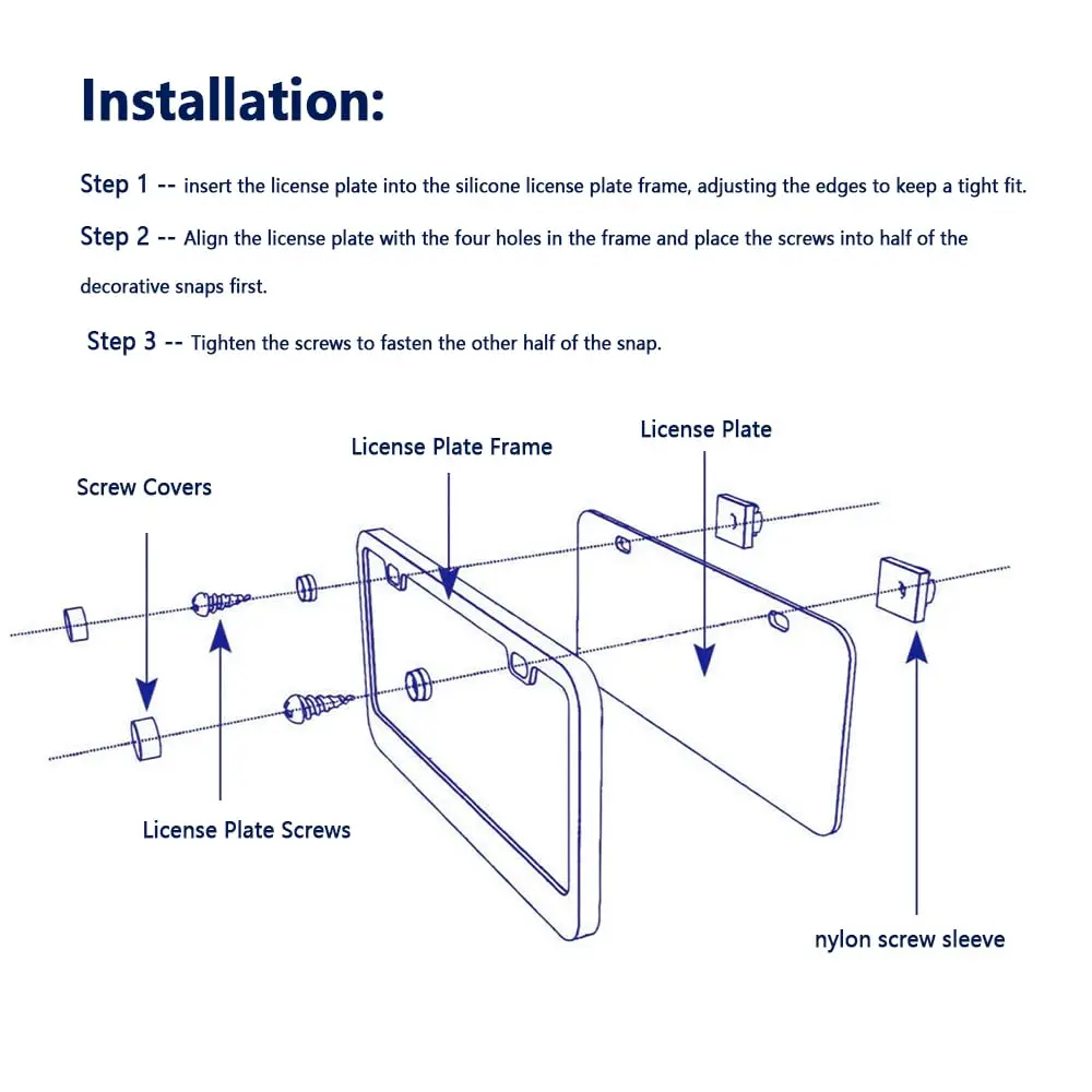 2 قطعة إطارات لوحة ترخيص السيليكون مع مسامير لوحة الترخيص غطاء لوحة الترخيص العالمي ملحقات السيارات الخارجية