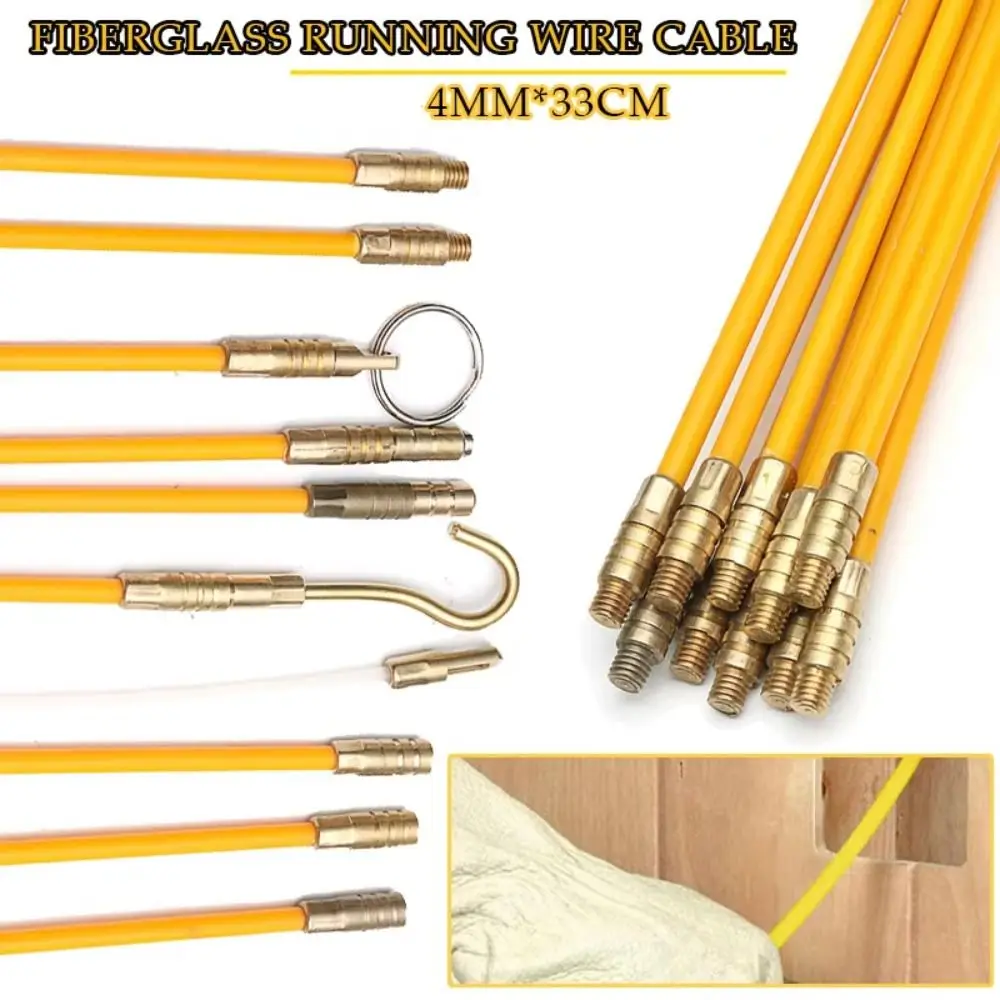 

10 шт., съемник для кабеля из стекловолокна, прозрачный диаметр 4 мм, стержни для установки на стену кабеля, комплект проводов для кабеля, инструмент для проводки