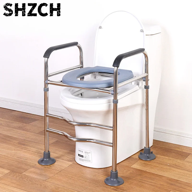 Stainless Steel Adjustable Toilet with Elevated Height Anti Slip Toilet for Pregnant Women Portable Toilet for The Elderly