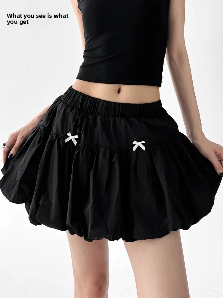 

Лето 2023, юбка-трапеция с узлом и бутоном цветка, женская юбка-трапеция с эластичной резинкой на талии для похудения, высокая талия...