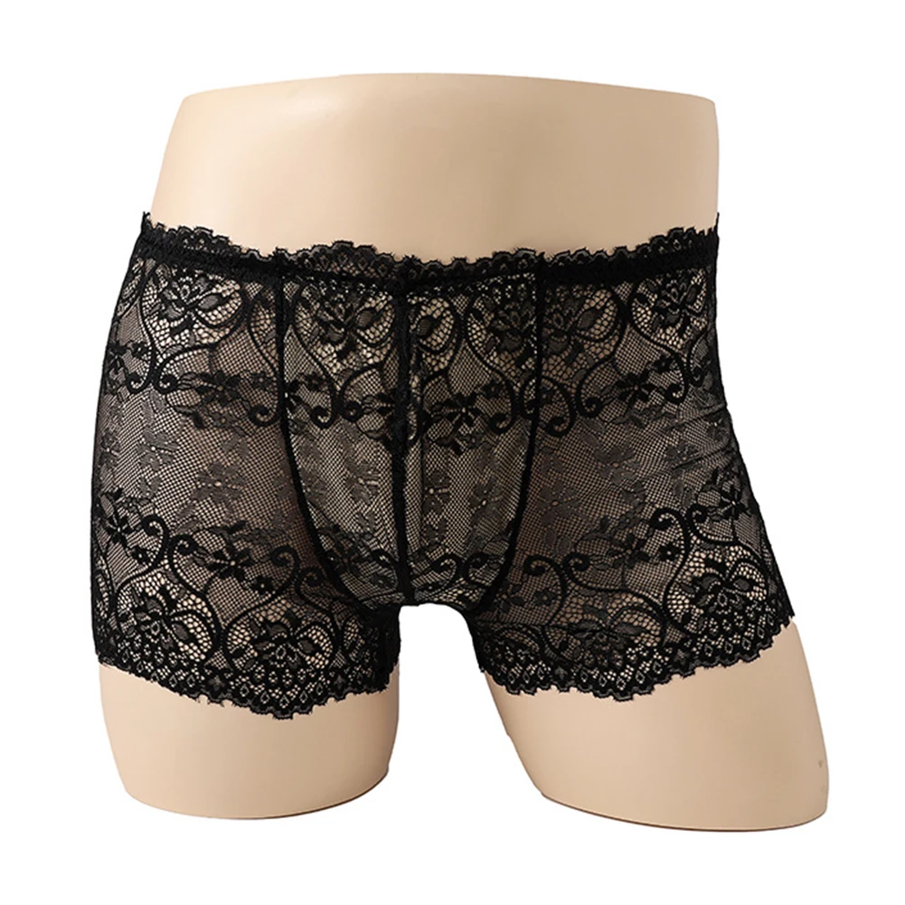 

Men Sexy Lingerie Pouch Ultra Thin Panties Lace Briefs Well-looking Underwear Low Rise Lingerie Hollow Breathable Knickers