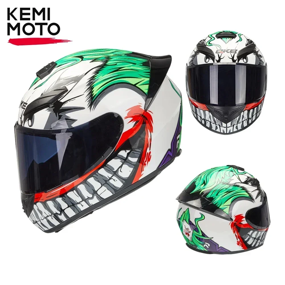 Motorcycle Helmet Clown Full Face Racing Motocross Helmet Flip Up Moto Adult Motorbike Street Touring Riding Casco Capacete