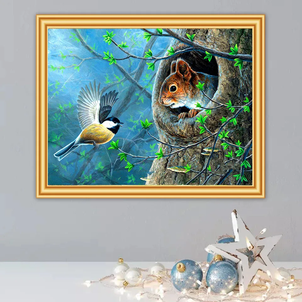 DIY Diamonds Embroidery Animal Landscape Diamond Painting Planet Rhinestone Picture Full Round Diamond Home Decoration