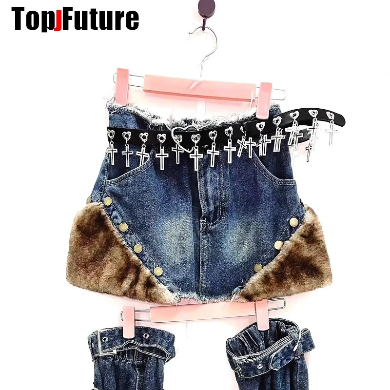 Women Girl HAND MAKE Gothic Lolita Punk Harajuku bling bling full of pendants belt waist belt Lolita cosplay party belt gift