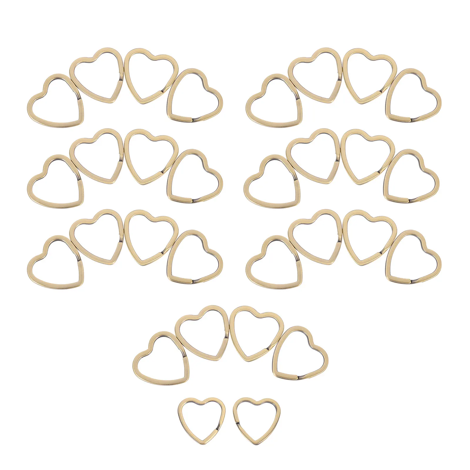 

30pcs Heart Shaped Split Key Rings Durable Iron Keychains Wear-Resistant Metal Portable Keychain For Diy Pendant Jewelry Crafts
