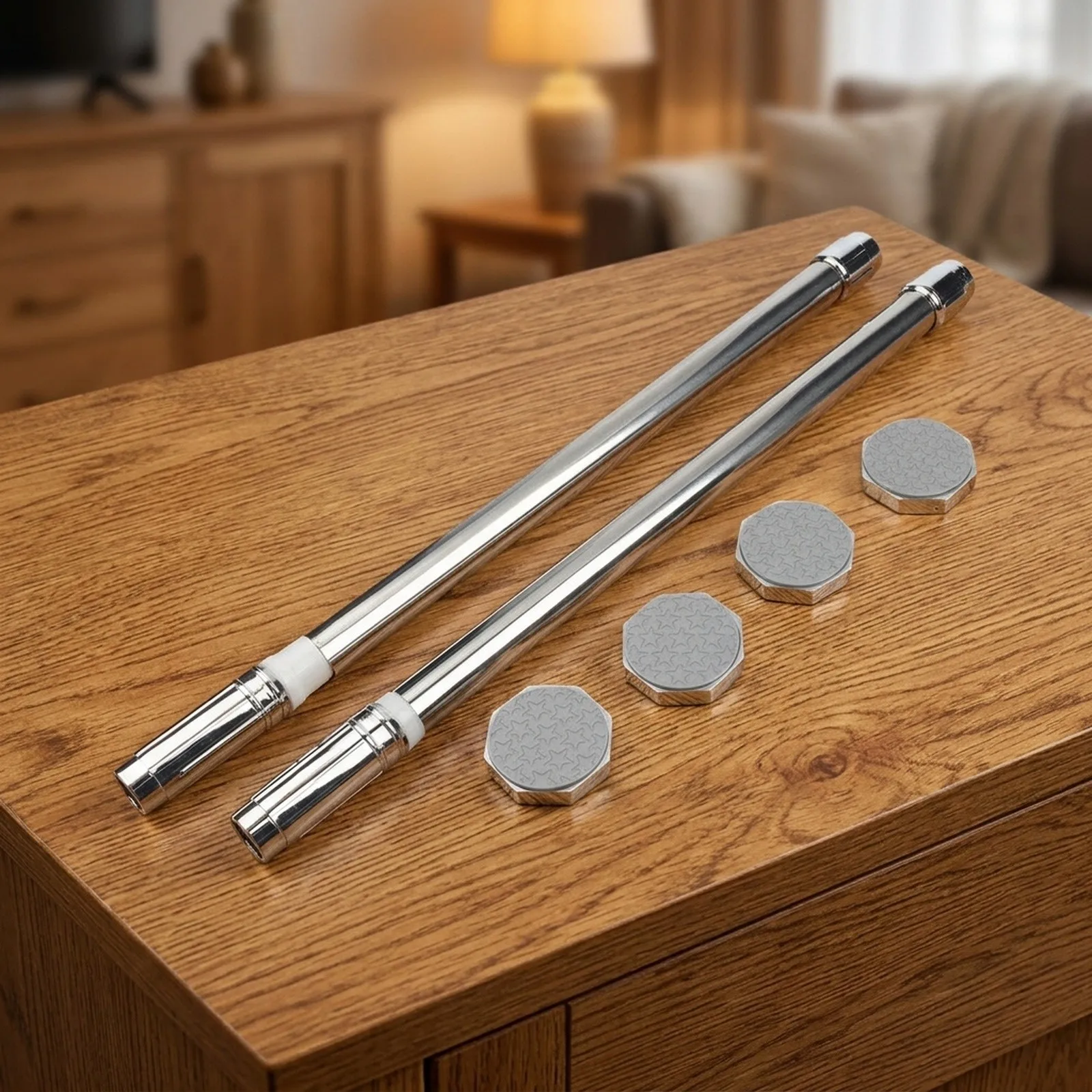 Stainless Steel Telescopic Support Rod Adjustable 50 to 80 cm for Cabinet Lift Arm Sofa Furniture Leveling and Sink Vanity Use